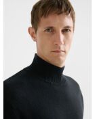 Maglia a collo alto nera in lana e cashmere