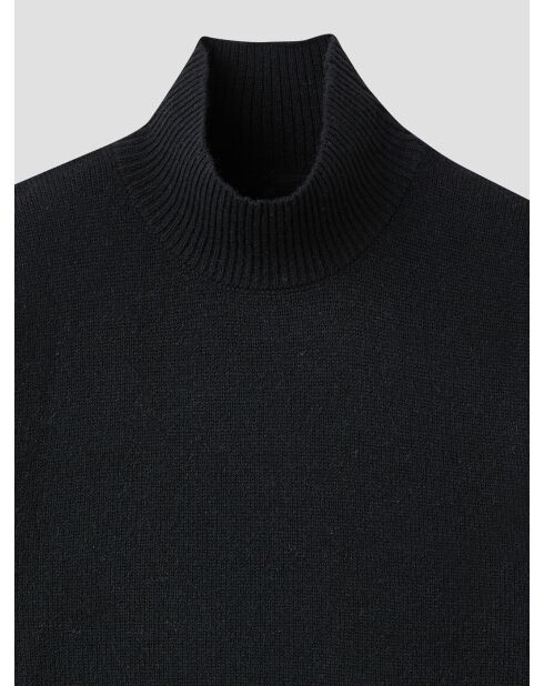 Maglia a collo alto nera in lana e cashmere
