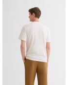 T-shirt col rond en coton blanc neige