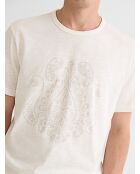 T-shirt col rond en coton blanc neige
