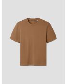 T-shirt col rond regular marron acajou