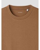T-shirt col rond regular marron acajou