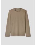 T-shirt manches longues col rond Supima tabac