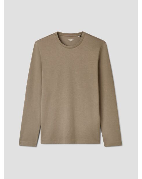 T-shirt manches longues col rond Supima tabac