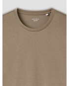 T-shirt manches longues col rond Supima tabac