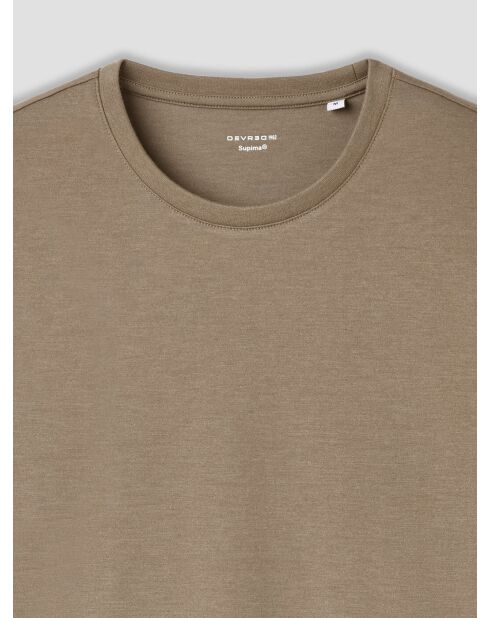 T-shirt manches longues col rond Supima tabac