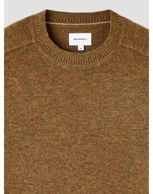 Maglione girocollo in misto lana color nocciola