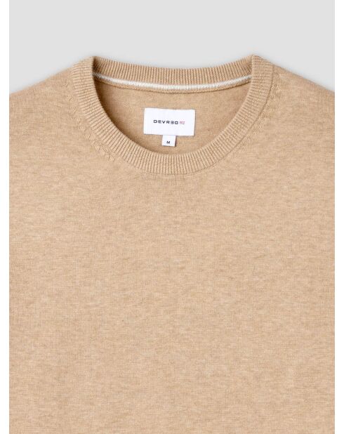 Maglione girocollo in cotone biologico beige sabbia