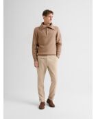 Maglione con collo trucker in maglia con perline avorio 2