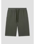 Olivgrüne Bermudashorts mit regulärer elastischer Taille