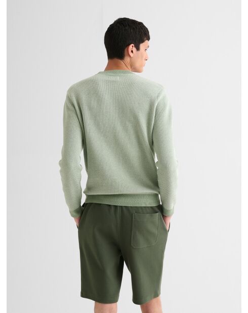 Bermuda regular taille élastiquée vert olive