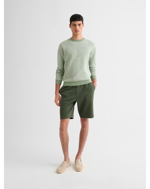 Bermuda regular taille élastiquée vert olive