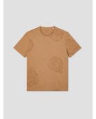 T-shirt col rond en coton camel 2