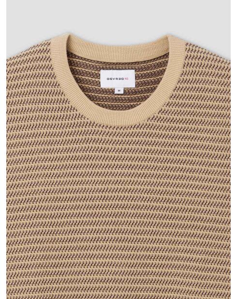 T-shirt col rond en coton biologique beige sable