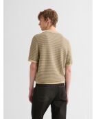 Sandbeiges Rundhals-T-Shirt aus Bio-Baumwolle