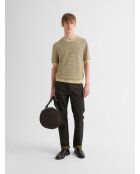 Sandbeiges Rundhals-T-Shirt aus Bio-Baumwolle