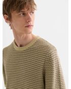 Sandbeiges Rundhals-T-Shirt aus Bio-Baumwolle