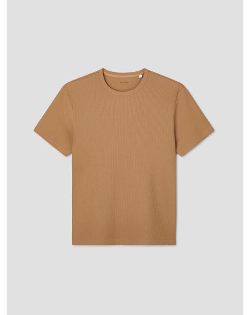 T-shirt col rond camel 2