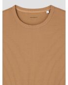 T-shirt col rond camel 2