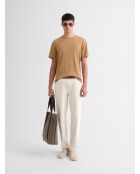 T-shirt col rond camel 2