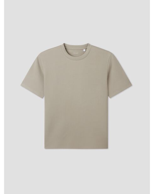 T-shirt col rond regular beige sable