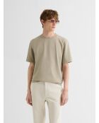 T-shirt col rond regular beige sable
