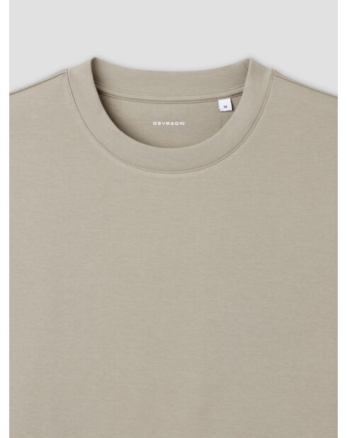 T-shirt col rond regular beige sable