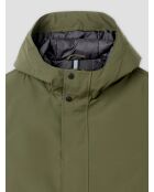 Parka impermeable con capucha verde salvia
