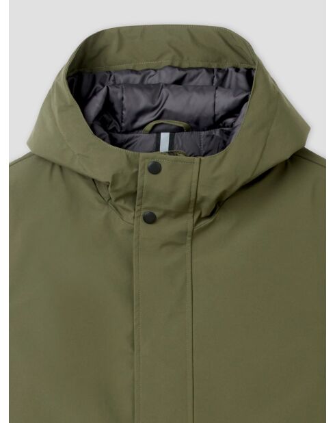 Parka con cappuccio idrorepellente verde salvia