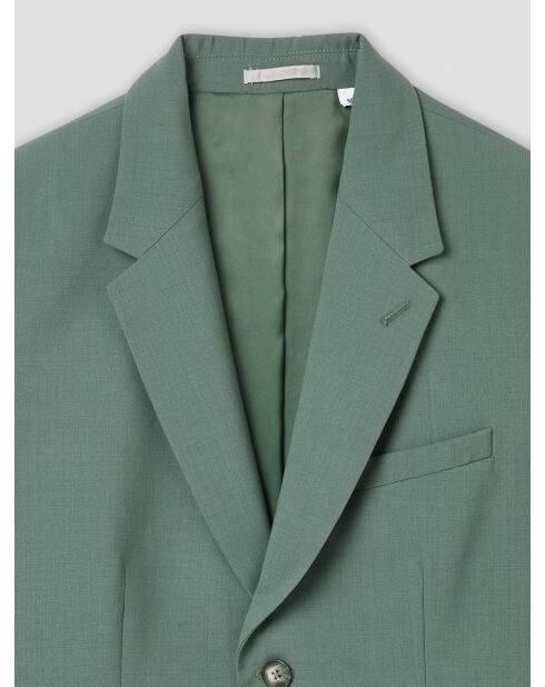 Veste de costume slim tissu traveller verte