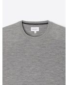 Pull col rond en laine Mérinos gris chiné clair