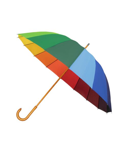 Grand parapluie de golf arc-en-ciel 16 baleines - 110x96 cm