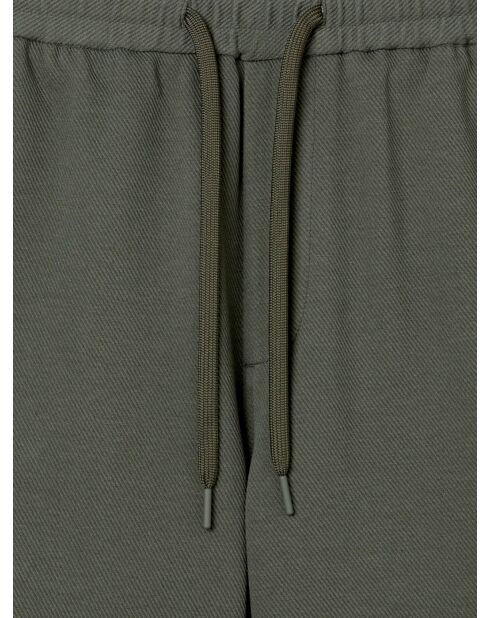 Bermuda regular taille élastiquée vert olive
