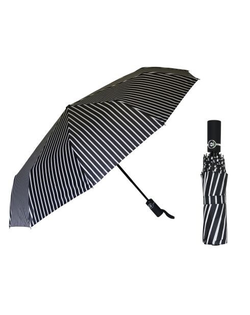 Zwart-witte opvouwbare paraplu - 105x32 cm