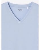 T-shirt col V Supima bleu ciel 2