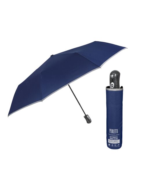 Blauer reflektierender Mini-Faltschirm mit reflektierendem Rand - 104x33 cm