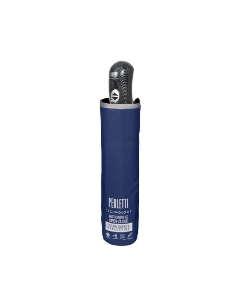 Blauer reflektierender Mini-Faltschirm mit reflektierendem Rand - 104x33 cm