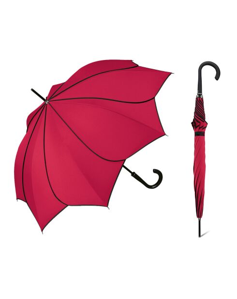 Parapluie long automatique rouge - 105x90 cm