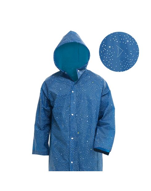 Imperméable unisexe bleu à motifs étoiles - 115x67.5cm