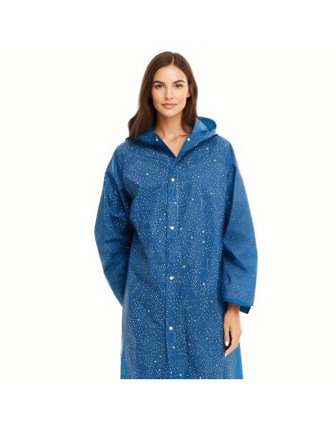 Imperméable unisexe bleu à motifs étoiles - 115x67.5cm