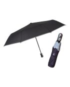 Zwarte reflecterende mini opvouwbare paraplu met reflecterende rand - 104x29 cm