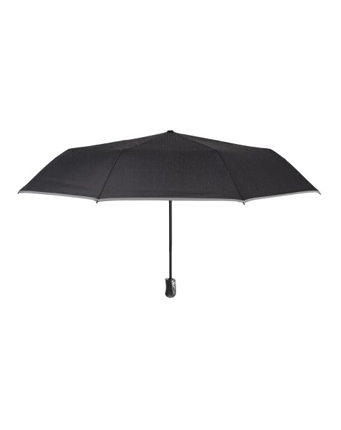 Zwarte reflecterende mini opvouwbare paraplu met reflecterende rand - 104x29 cm