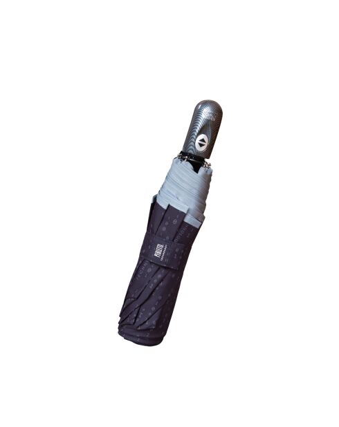 Zwarte reflecterende mini opvouwbare paraplu met reflecterende rand - 104x29 cm