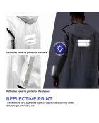 Imperméable Bandes réfléchissantes au dos blanc semi-transparent avec passepoil noir - Taille S (150-165 cm)