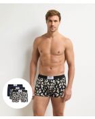 3 Vibes Boxershorts aus Baumwolle, geblümt/camouflage/nachtblau