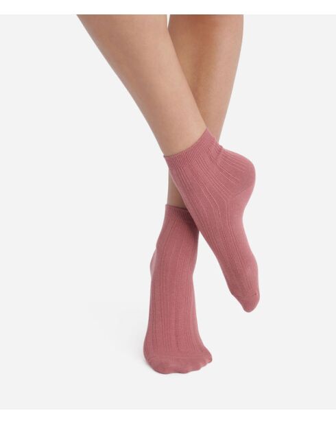 Chaussettes Pointelle vieux rose