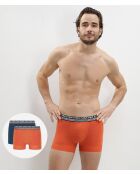 2 Boxershorts 3D Flex Stay And Fit klein/orange Perlmutt