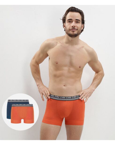 2 Boxers 3D Flex Stay And Fit bleu klein/orange nacre