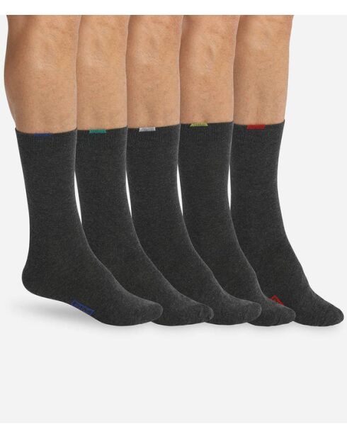 5 pares de calcetines Ecodim de color gris medio