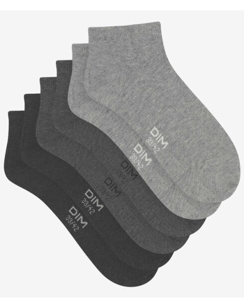 3 Paires de socquettes Coton Nice Price lt gris clair moyen anthracite